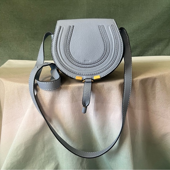 Chloe Handbags - Chloe Mini Marcie Crossbody Bag Blue Gray